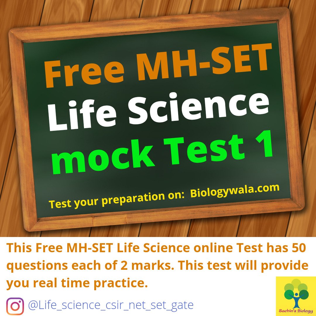 [Free] MH-SET Life Science online mock Test 1
