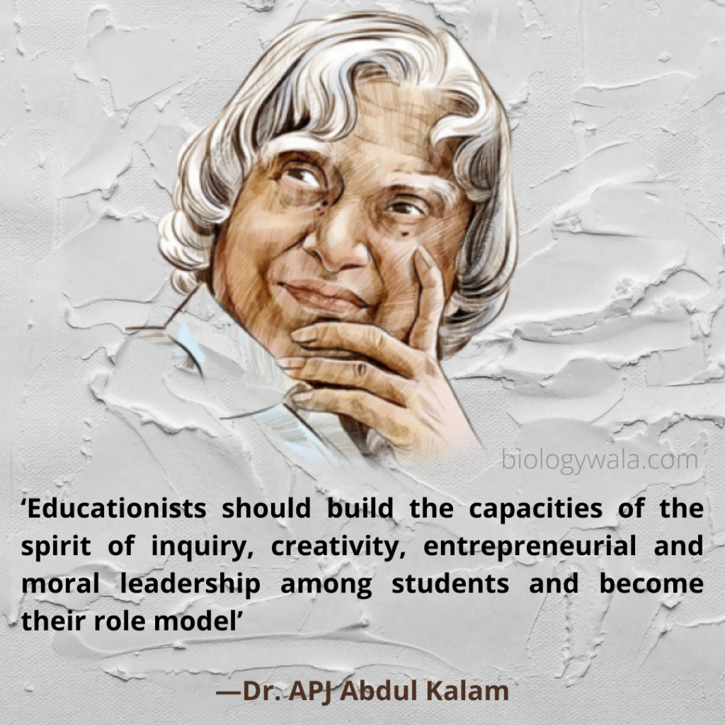 Teaching Aptitude for NET AND SET Exams: Education and Educationists should build the capacities of the spirit of inquiry, creativity, entrepreneurial and moral leadership among students and become their role model’