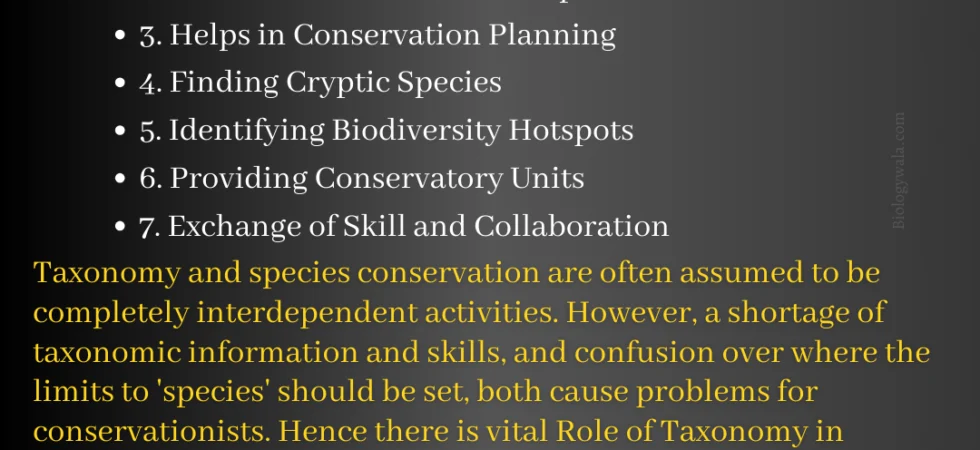 Role of Taxonomy in Biodiversity Conservation