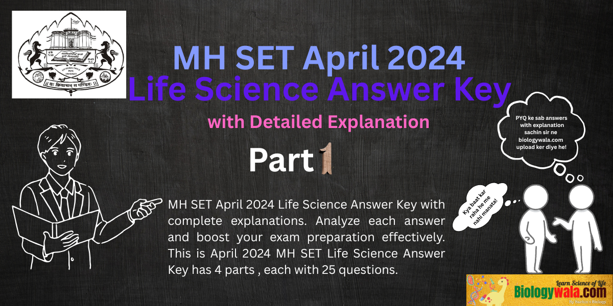 MH SET April 2024 Life Science Answer Key with Detailed Explanation: Part 1 1 Download the MH SET April 2024 Life Science Answer Key with complete explanations. Analyze each answer and boost your exam preparation effectively. This is April 2024 MH SET Life Science Answer Key Part 1